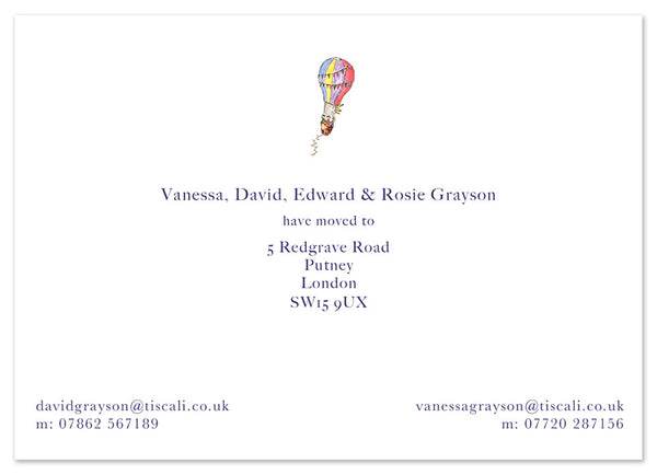Hot Air Balloon - Personalised Personalised Stationery