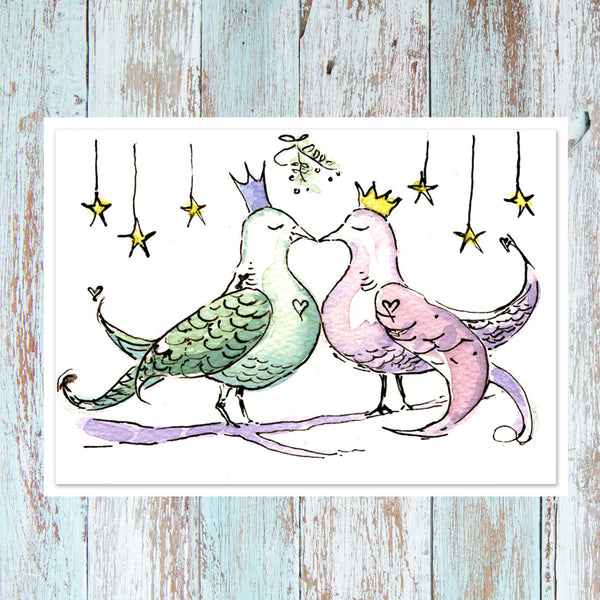 Turtle Doves - Personalised card