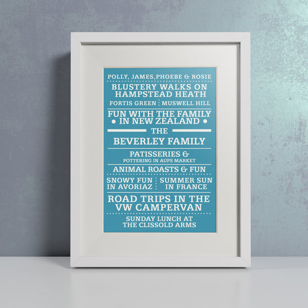 'Our Family' Blue - Personalised 
