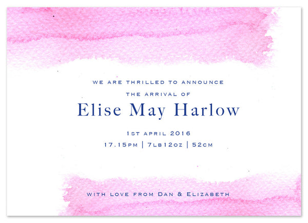 Pink Wash - Personalised Personalised Stationery