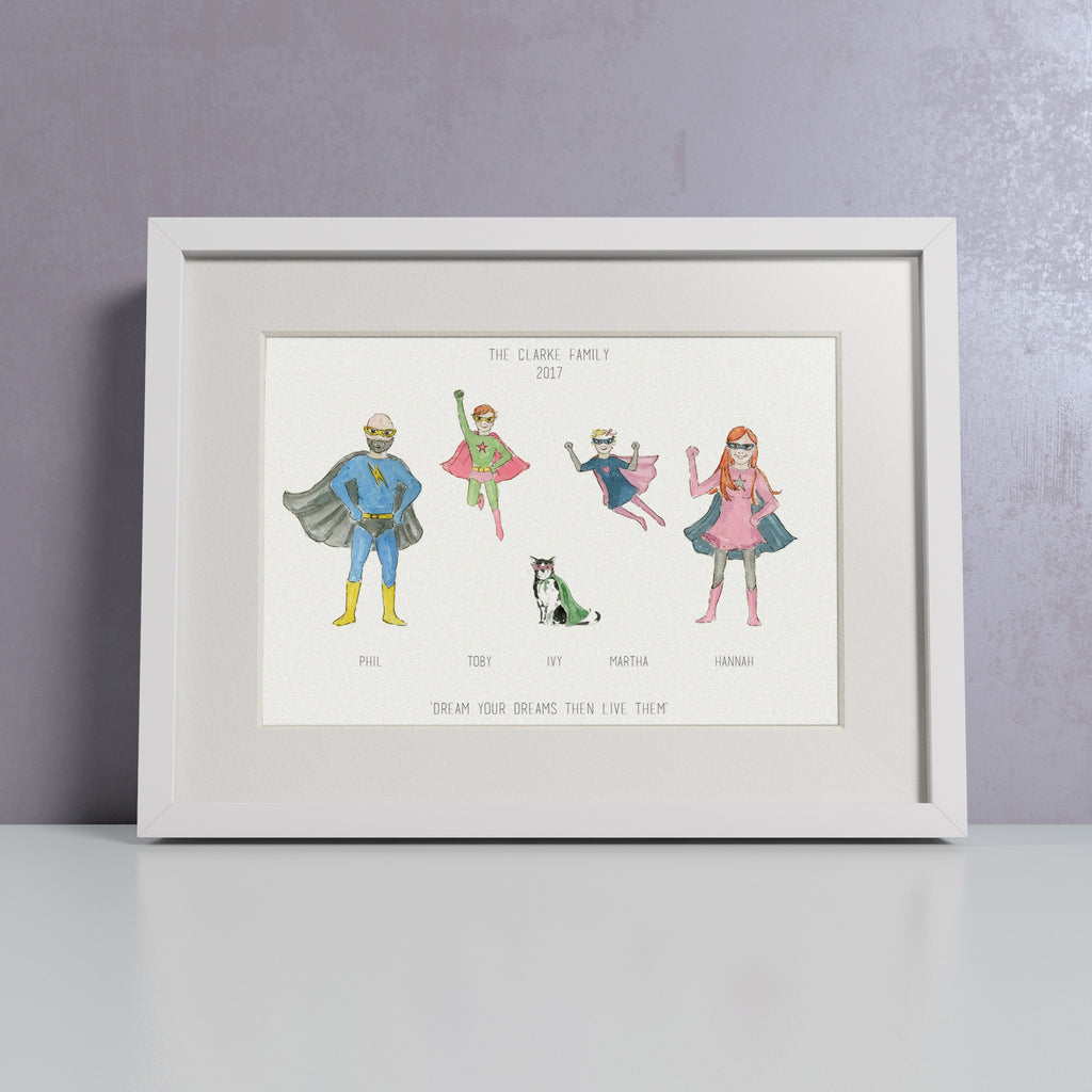 'Super You' Personalised Super Hero Family Print - Personalised 