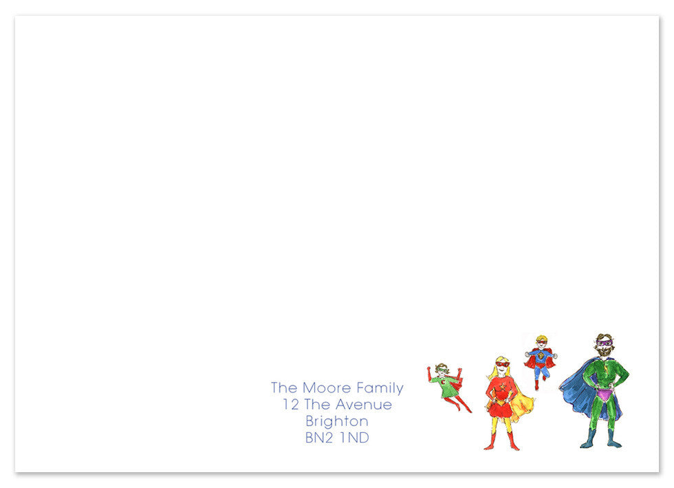 Super Hero Family - Personalised Personalised Stationery