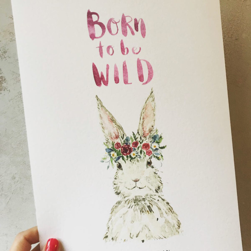 Born to be Wild Hare - Personalised Print
