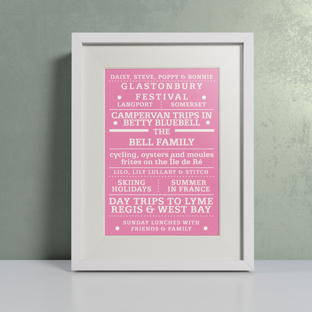 'Our Family' Pink - Personalised 