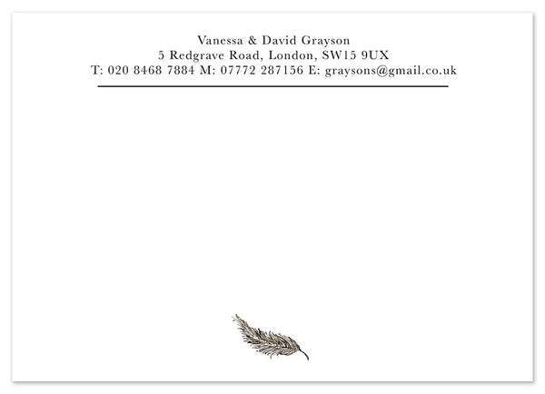 Feather - Personalised Personalised Stationery