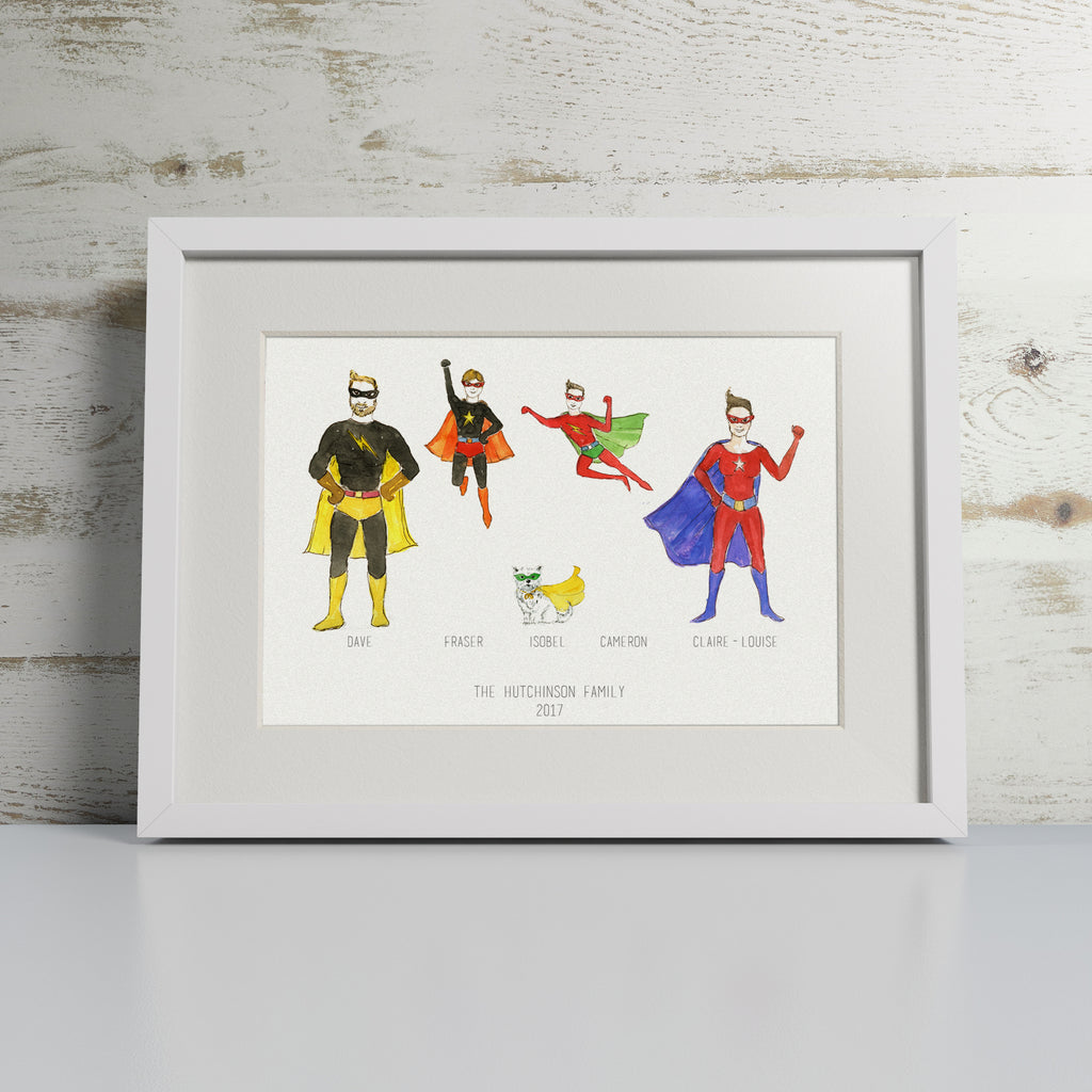 'Super You' Personalised Super Hero Family Print - Personalised 