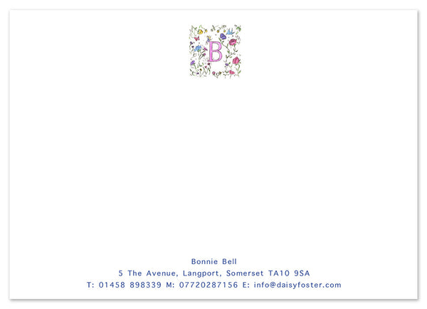Floral Initial - Personalised Personalised Stationery