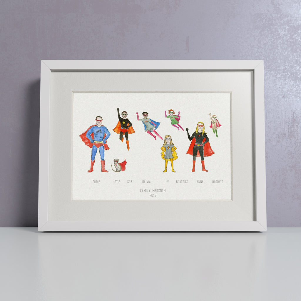 'Super You' Personalised Super Hero Family Print - Personalised 