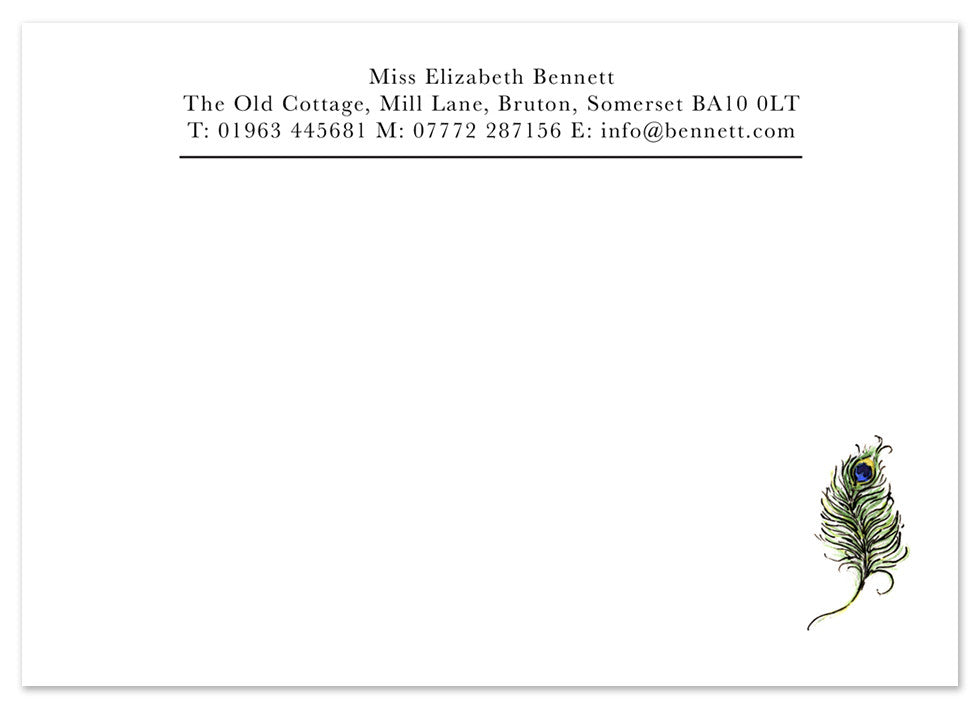 Peacock - Personalised Personalised Stationery