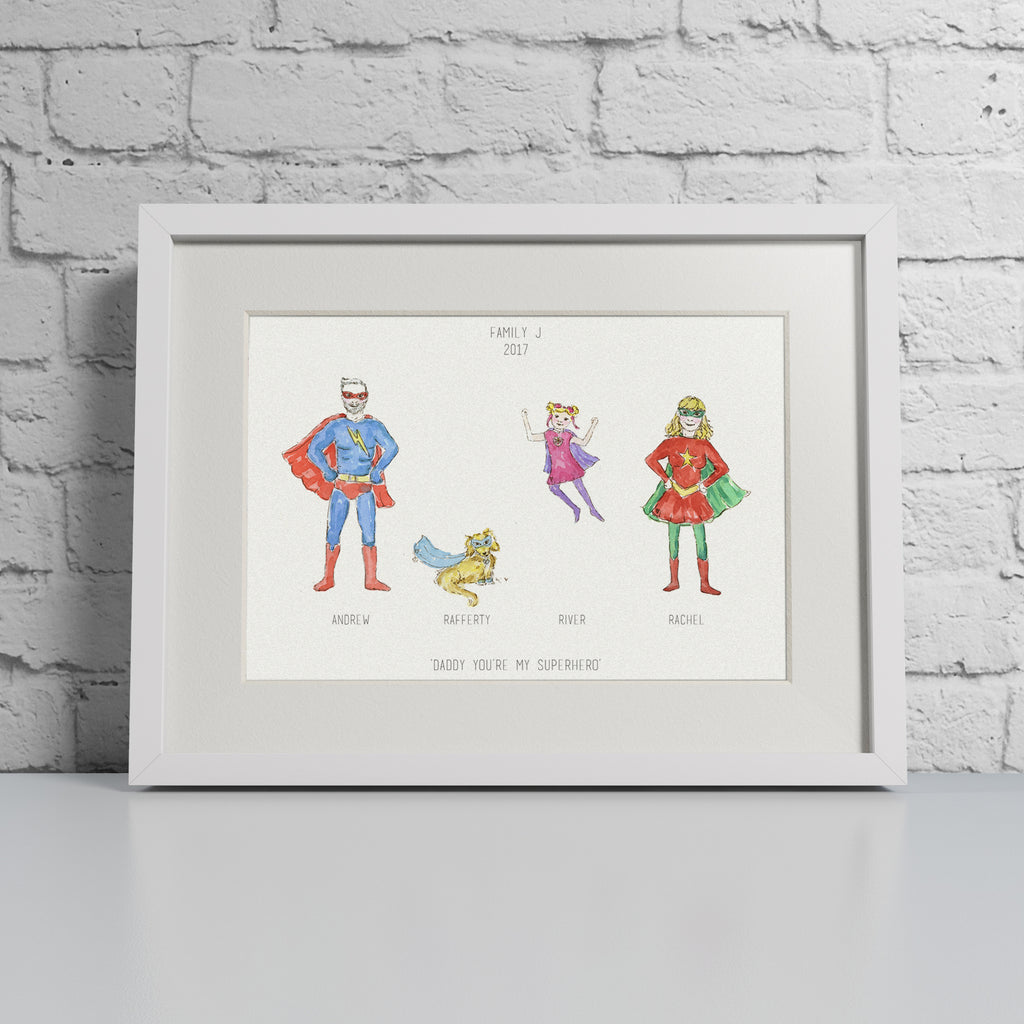 'Super You' Personalised Super Hero Family Print - Personalised 