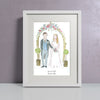 Personalised illustrated wedding couple portrait - Personalised 